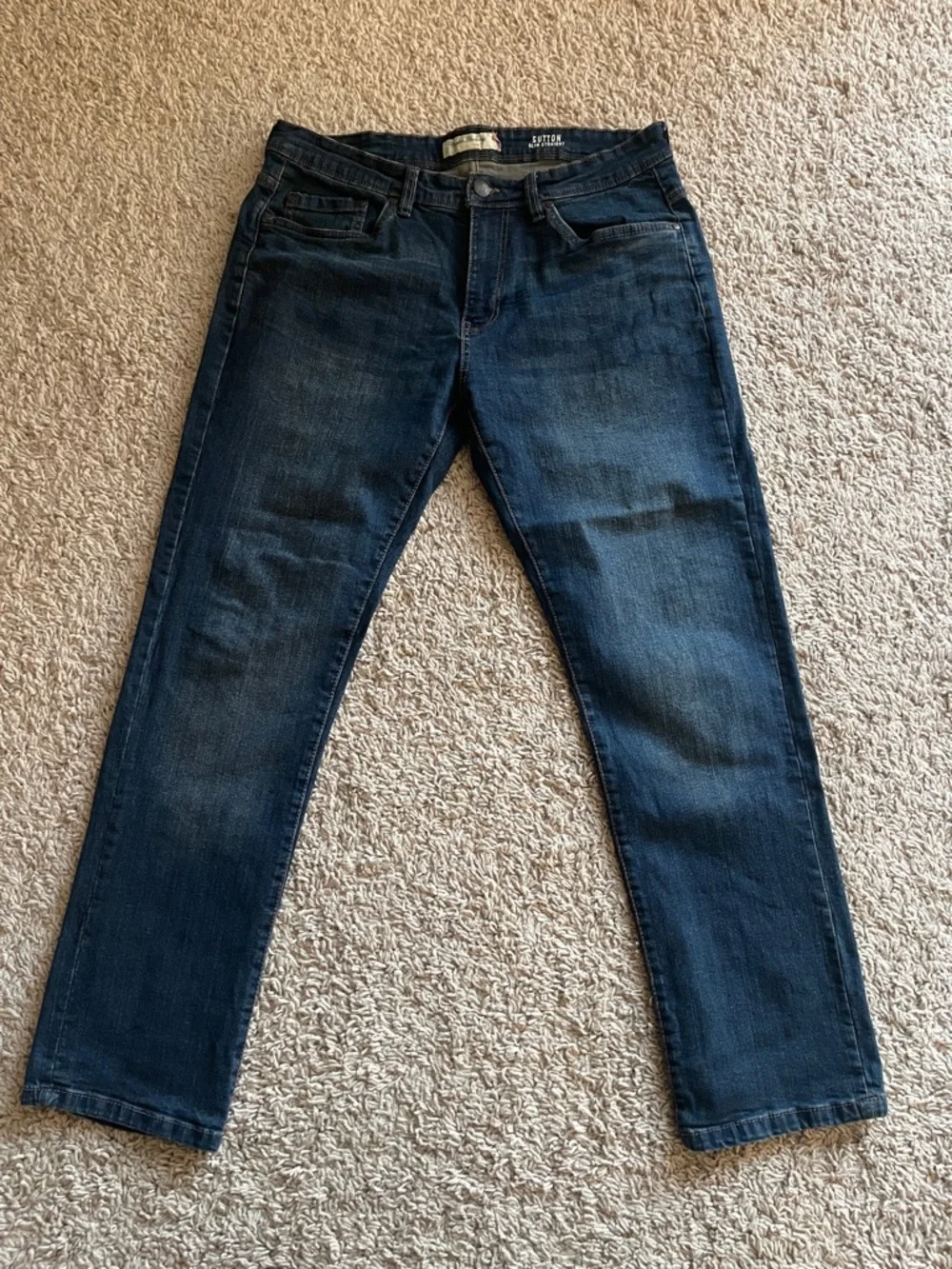 English Laundry Men's Sutton Slim Straight Dark Blue Jeans